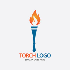 Torch vector icon illustration design template