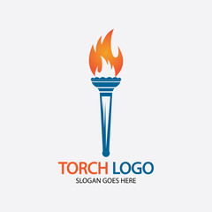 Torch vector icon illustration design template