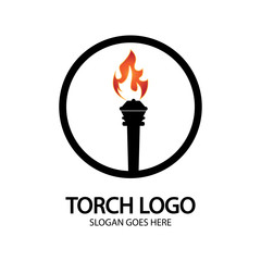 Torch vector icon illustration design template
