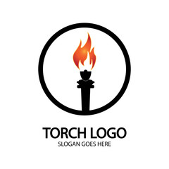 Torch vector icon illustration design template