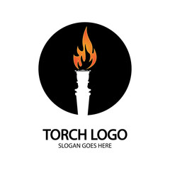 Torch vector icon illustration design template