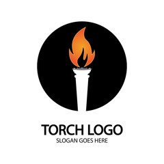 Torch vector icon illustration design template