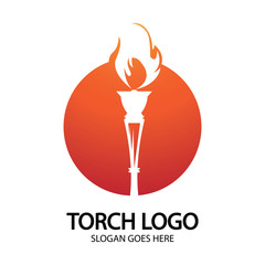 Torch vector icon illustration design template
