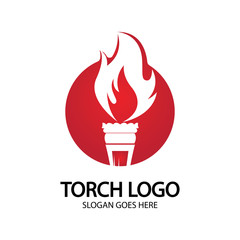 Torch vector icon illustration design template