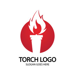 Torch vector icon illustration design template