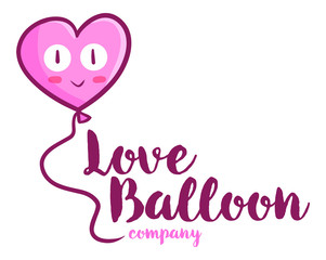 Cute and funny logo for Love Balloon store or company