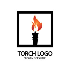 Torch vector icon illustration design template