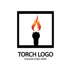 Torch vector icon illustration design template