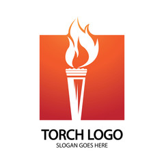 Torch vector icon illustration design template