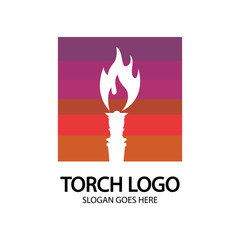 Torch vector icon illustration design template