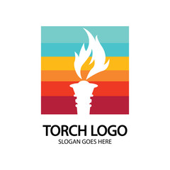 Torch vector icon illustration design template