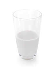glass of milk on white background
