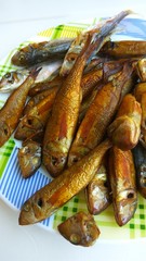 Bright juicy smoked sea fish