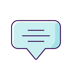 Speech bubble blue RGB color icon. Empty chat cloud. Notification box. Blank dialogue balloon with text space. Comment box with copyspace. Isolated vector illustration