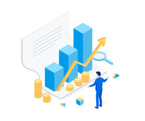 Financial statement isometric concept