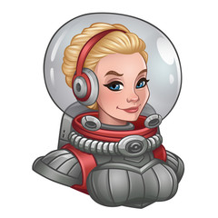 Girl astronaut for space slot game. Vector illustration