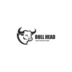 Bull head hand drawn logo template