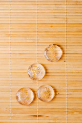 Golden Reiki Signs on a natural background