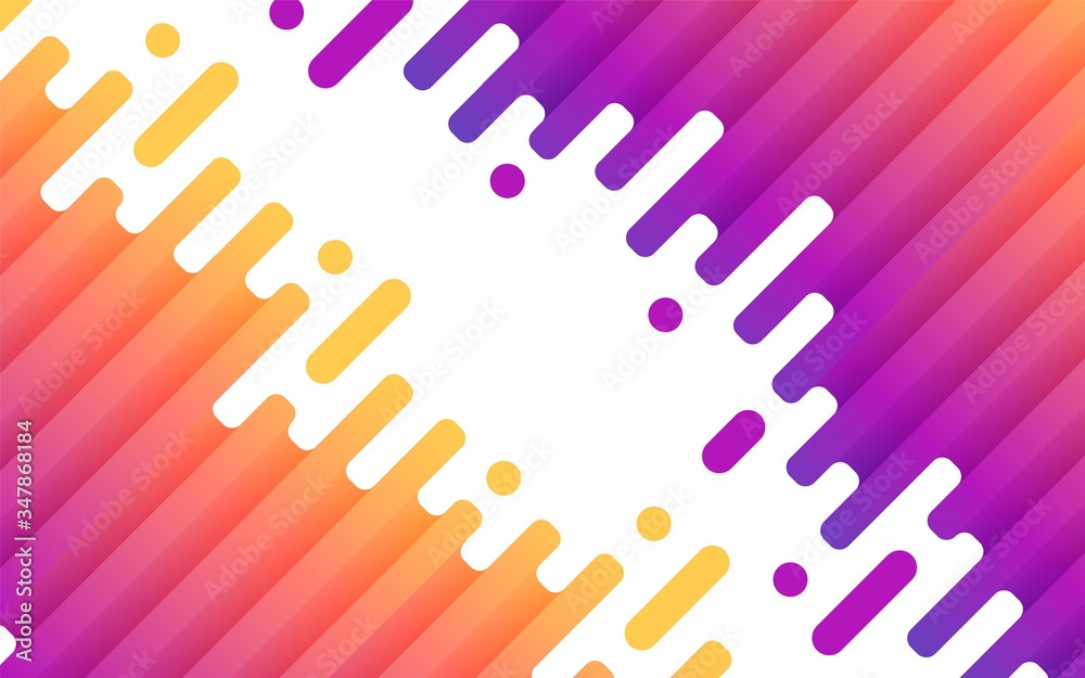 Wall mural colorful rounded lines geometric background. abstract fluid wave shapes composition. vector illustra