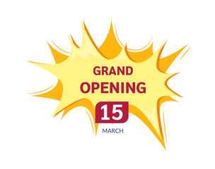 Grand opening label typography graphic design. Grand opening invitation