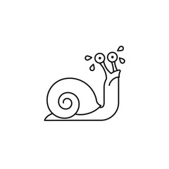 Sad snail cartoon character vector icon © eyewave