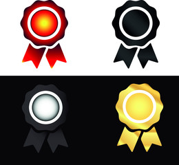 Award Icon Set. Badge Symbol in Trendy flat Style Isolated on White background. for your Web site design, Logo, App, UI. Vector illustration, EPS10.