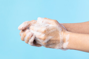 Woman washing hands