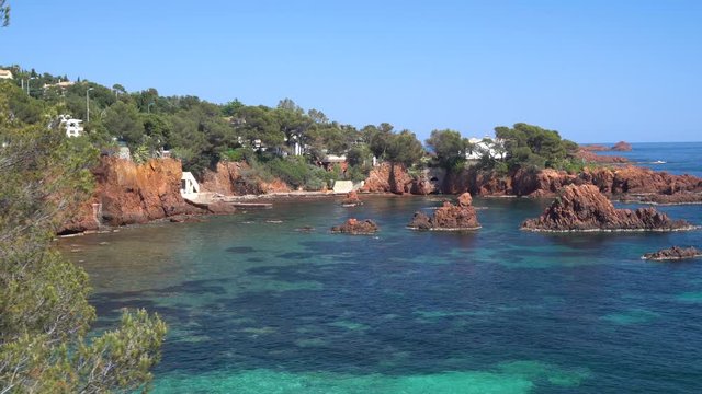 Village Among Red Rocks of Esterel Massif-France