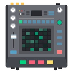 Tool to create music drum machine Musician flat icon vector isolated.