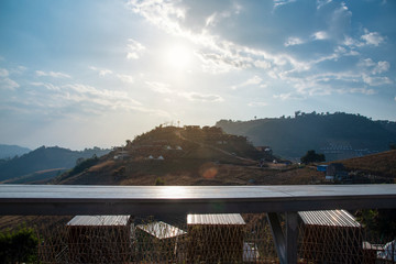 Chair for relaxing on Doi Mon Jam Tourist attractions in Mae Rim District Chiangmai Province Thailand.