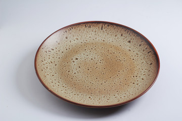 empty plate on a white background