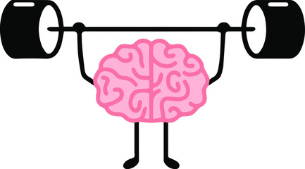 Brain power cartoon concept illustration vector