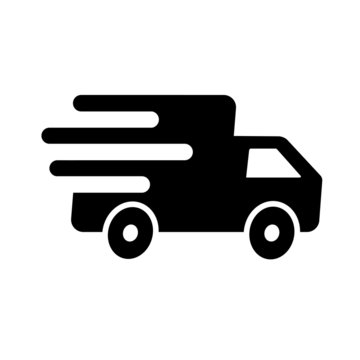 Fast delivery truck flat vector icon for apps and websites.