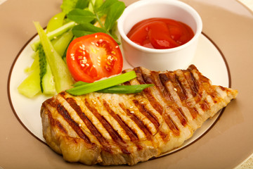 Grilled pork cutlet