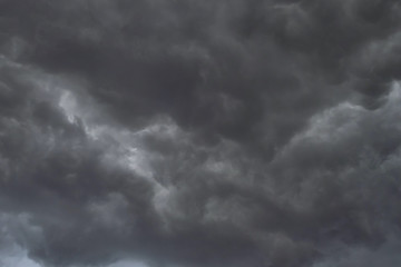 Dark storm clouds before rain used for climate background. Clouds become dark gray before raining.