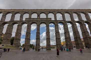 Obraz premium View of the aqueduct of Segovia (Spain)