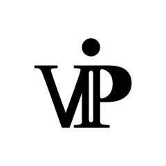 VIP letter logo design vector