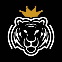 King Tiger vector logo design illustration