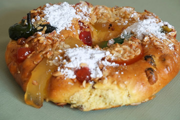 bolo rei the cake traditionally served at Christmas time in Portugal 