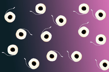 Toilet paper pattern. Gradient background. Covid-19 trends. Social distance 