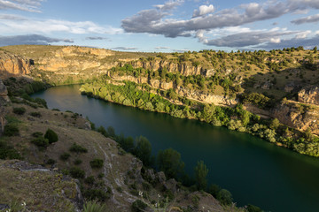 Fototapeta na wymiar View of gorges of Duraton near Sepulveda (Spain)