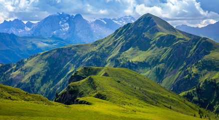  landscape of Alps Mountain, big peaks, hiking and adventure