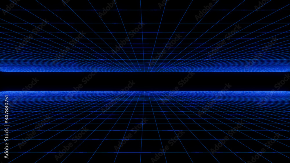 Aufkleber technology futuristic digital grid polygonal wireframe abstract illustration. narrow perspective spa