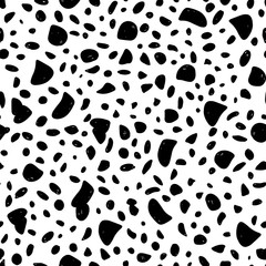 Dalmatian vector hand-drawn seamless pattern. Animal print background