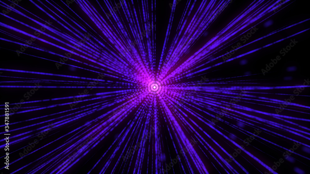 Aufkleber twisted glowing strip line fiber trails explosion element illustration. particle wave turbulence hig