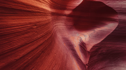 Lower Antelope Canyon curves, Arizona, US. In the heart of Lower Antelope Calyon