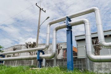 Industrial pipelines in power station facility asia of Thailand