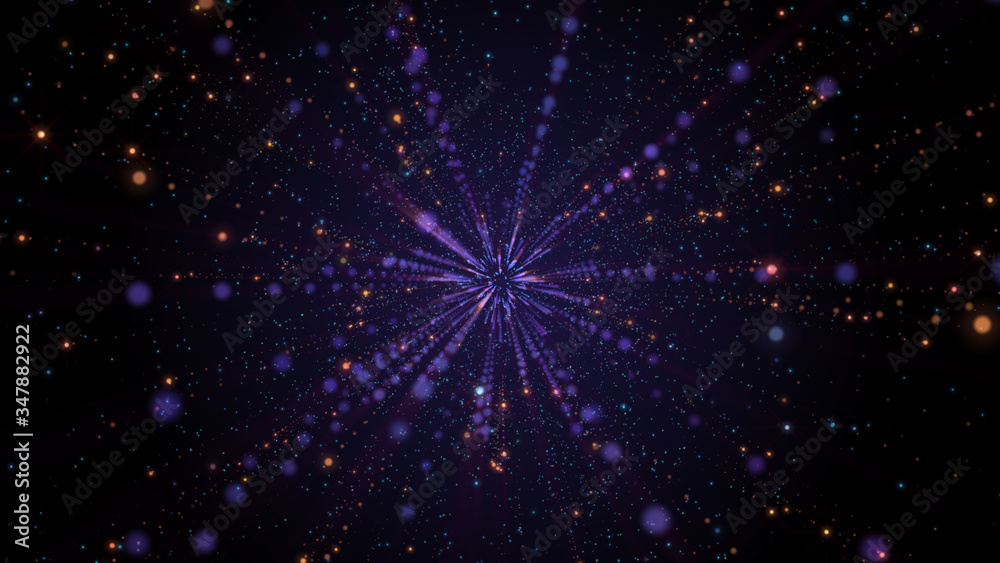Fototapete Abstract Line Elements Speed Of Light Concept Explosion  Illustration. Starburst Dynamic Rays Sparkling With Deep Energy Texture Background.