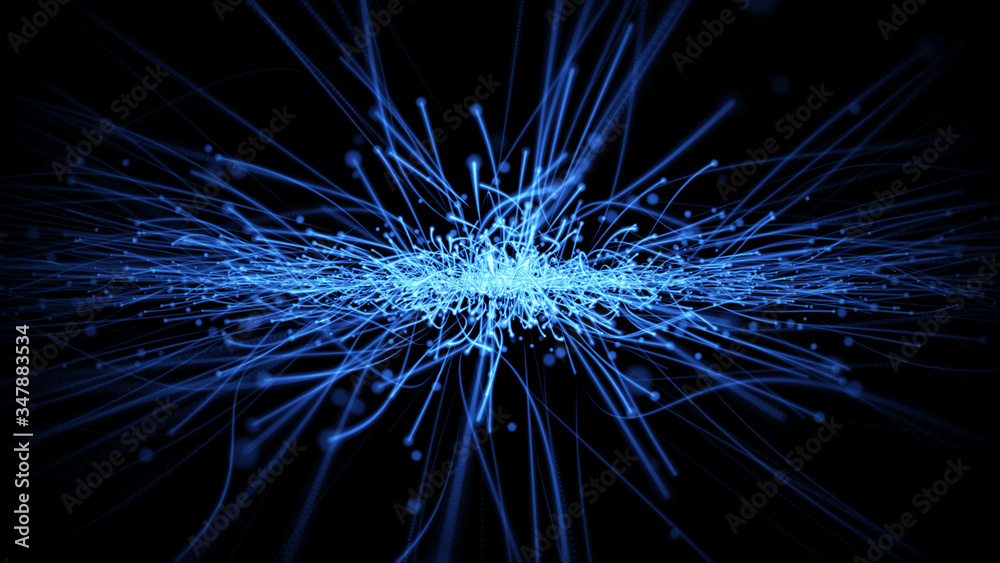 Poster stripe line explode into empty space illustration background. beautiful dynamic futuristic shape for