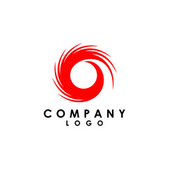 abstract spiral circle logo design vector